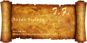 Toldi Fulvia névjegykártya